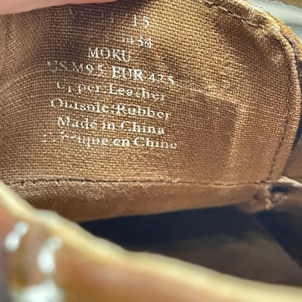 Olukai Moku Leather Loafers Boat Shoes Dark Java Men’s Size 9.5